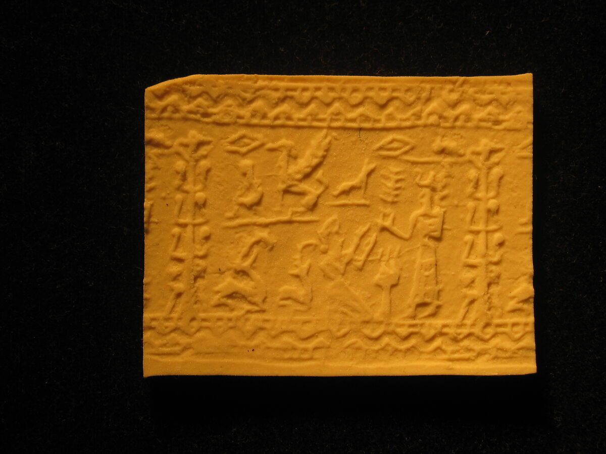 Cylinder seal, Faience, Elamite 