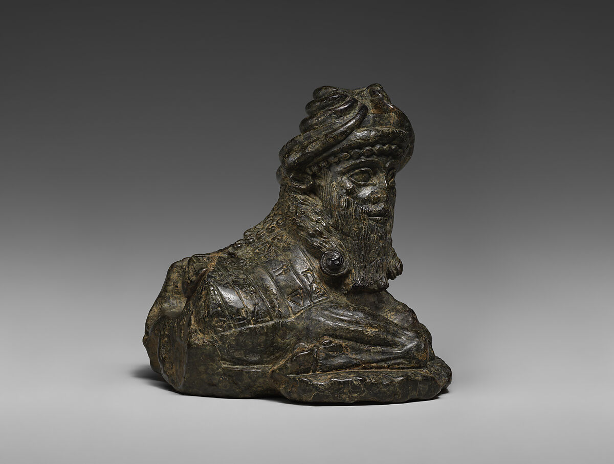 Human-headed bison, Serpentine (lizardite), Neo-Sumerian