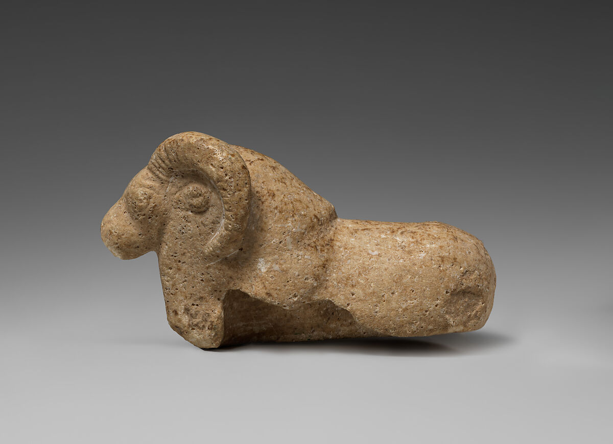 Reclining mouflon, Marble, Indus