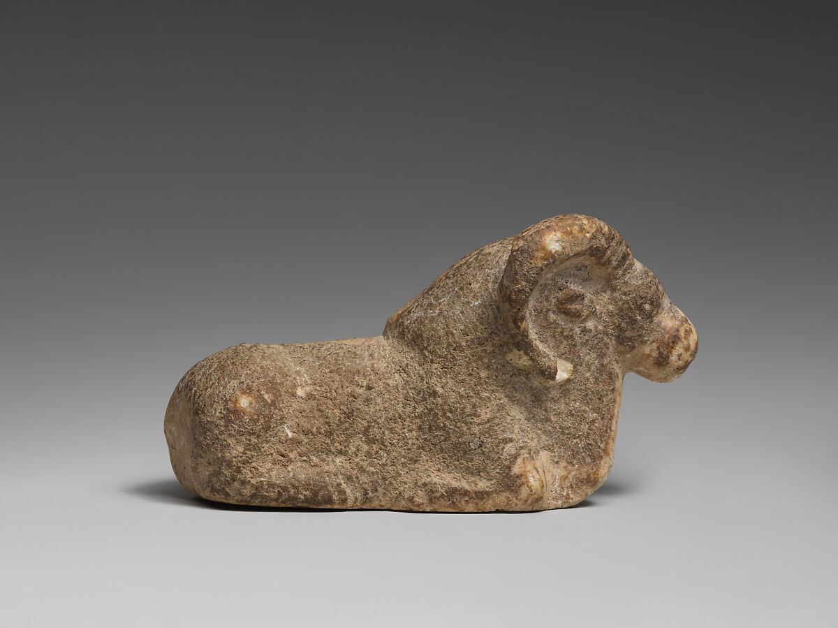 Reclining mouflon, Marble, Indus