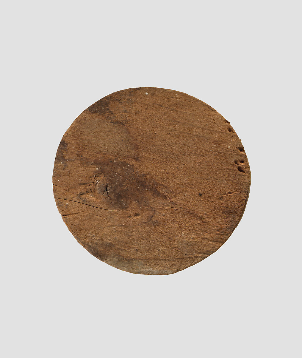 Wooden disc (part of a horn drinking cup), Wood, Alanic