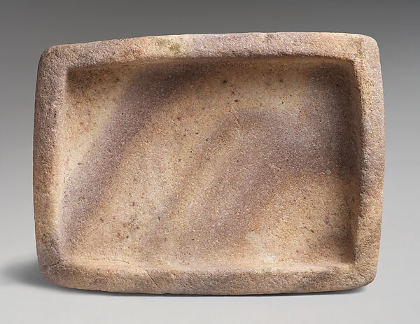 Rectangular mortar, Veined marble