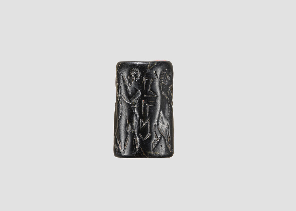 Cylinder seal, Serpentine, Akkadian