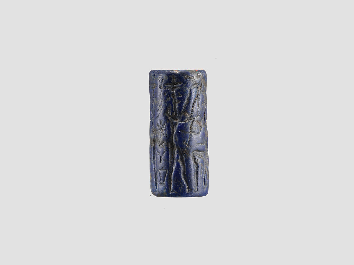 Cylinder seal, Lapis lazuli, Akkadian