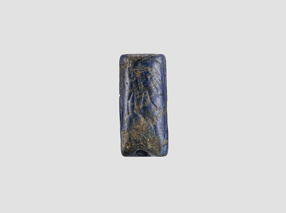 Cylinder seal, Lapis lazuli, Akkadian