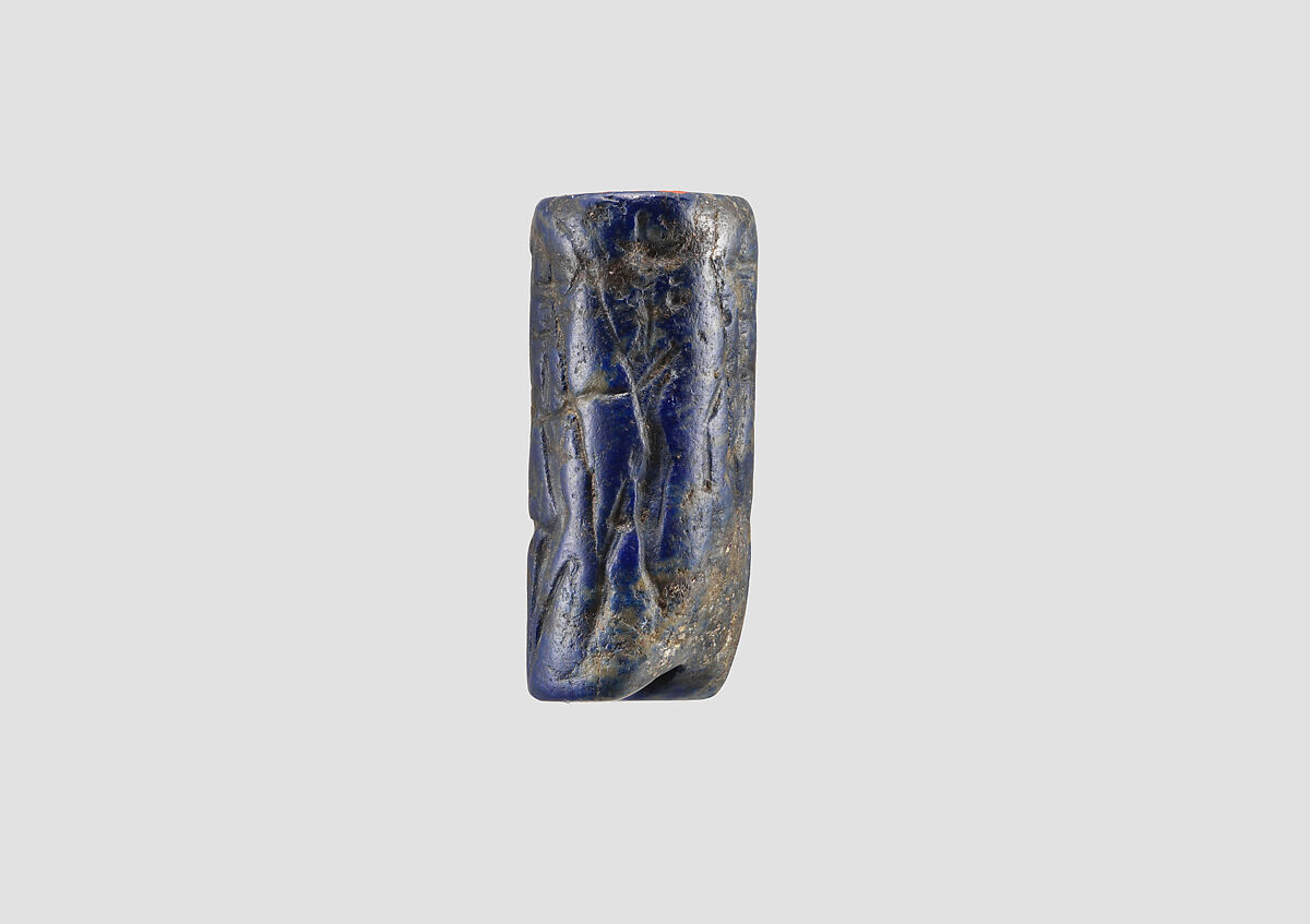 Cylinder seal, Lapis lazuli, Akkadian