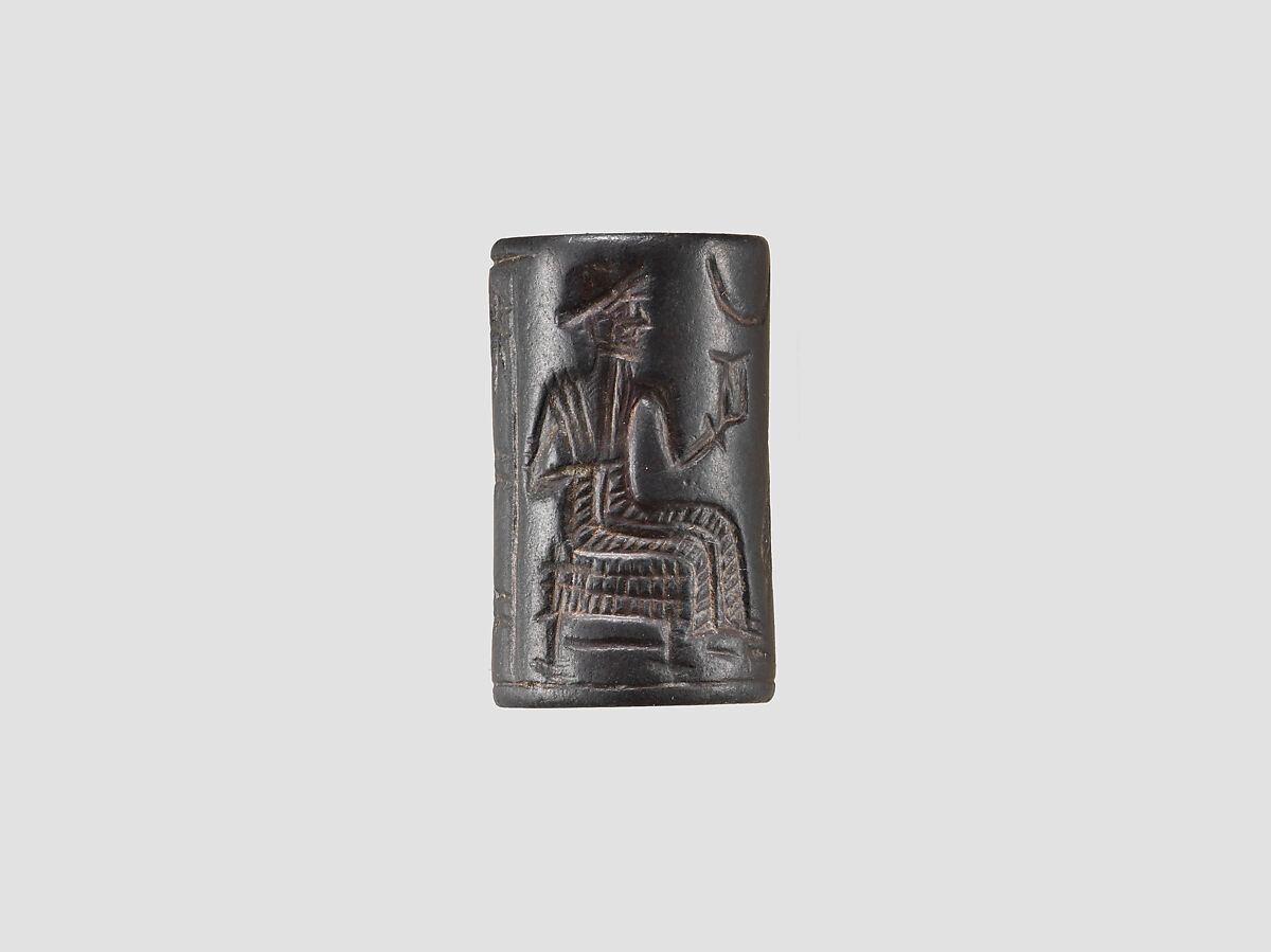 Cylinder seal, Hematite, Isin-Larsa–Old Babylonian