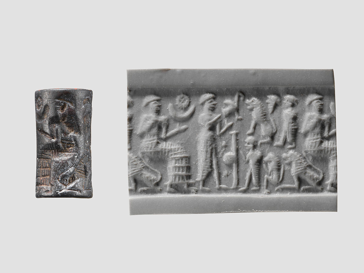 Cylinder seal, Hematite, Babylonian 