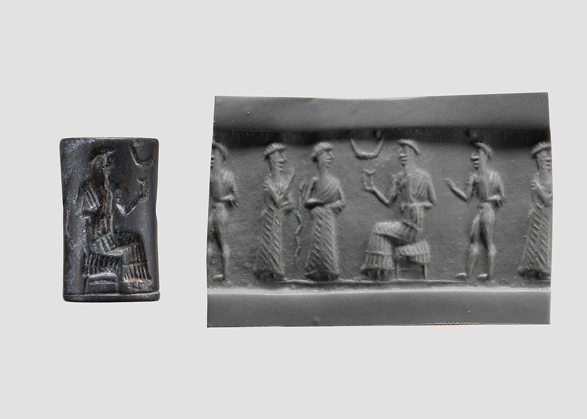 Cylinder seal, Hematite, Babylonian 
