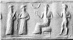 Cylinder seal, Hematite, Babylonian 