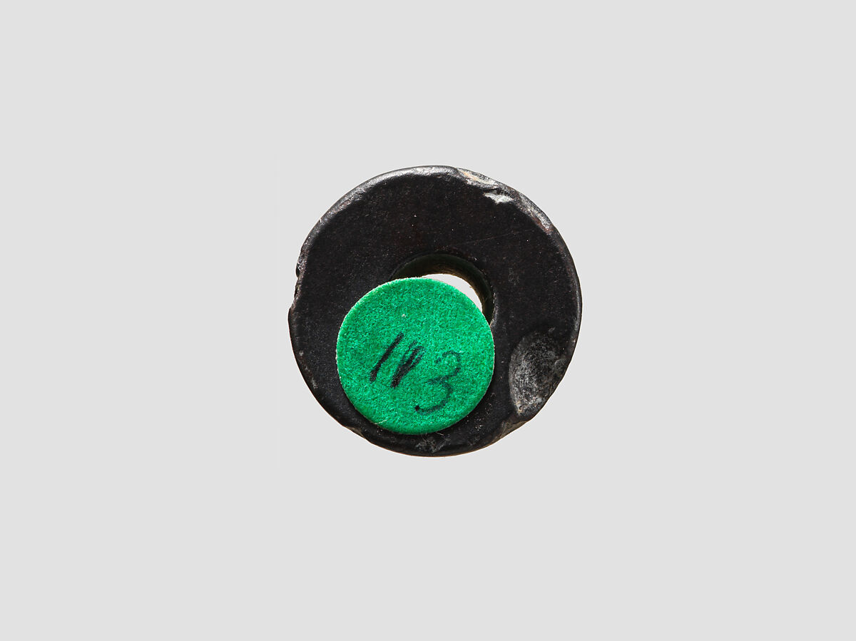 Cylinder seal and modern impression: suppliant goddess and offering bearer approaching Ishtar, three columns of inscription, Hematite, Babylonian