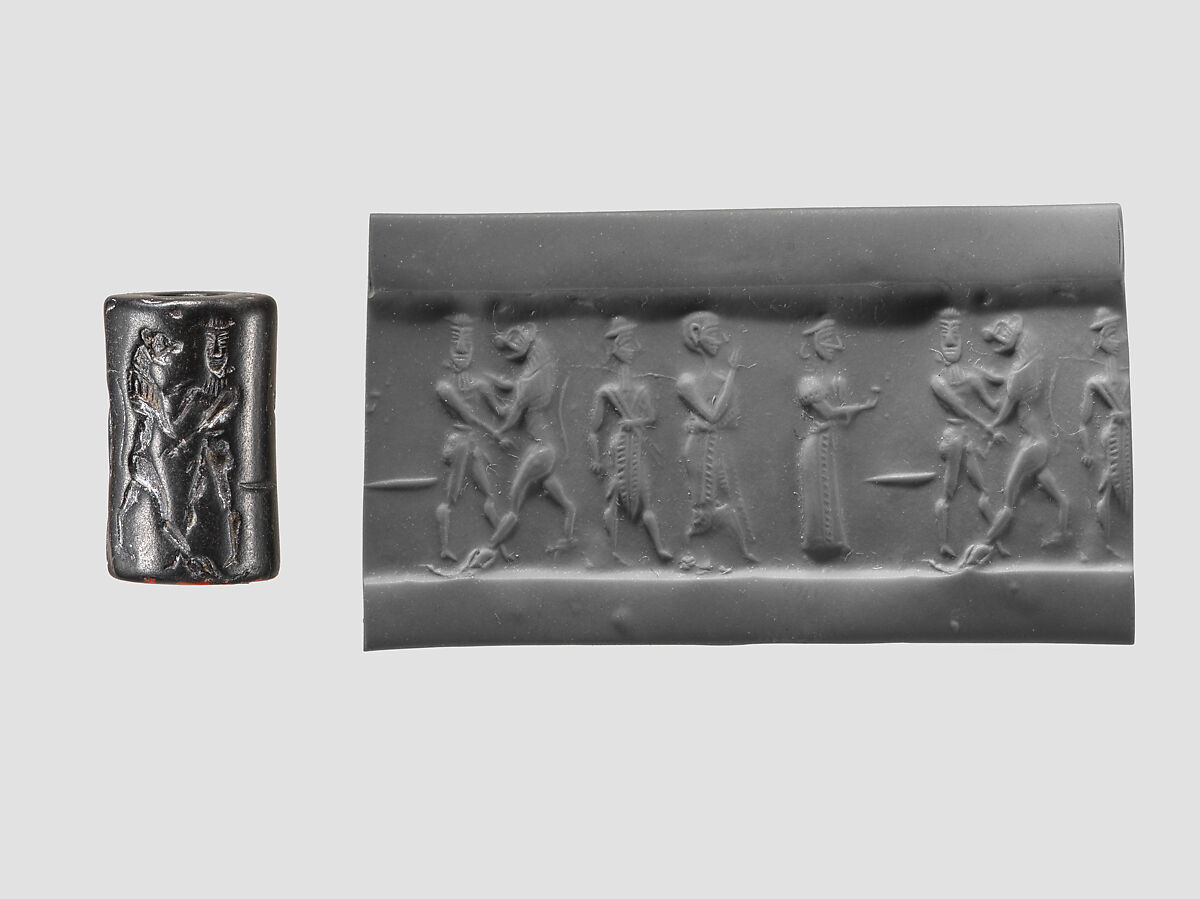 Cylinder seal, Hematite, Babylonian 