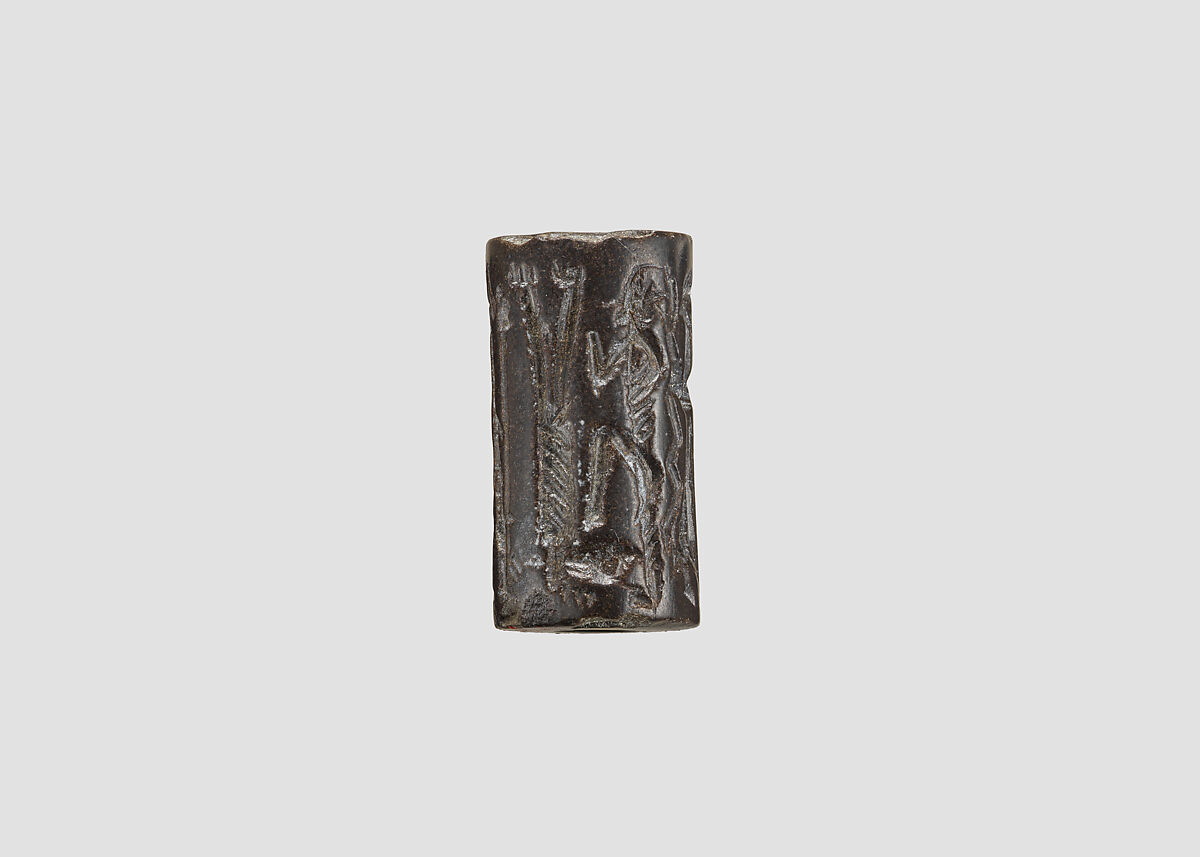 Cylinder seal, Limestone, Babylonian
