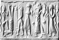 Cylinder seal, Limestone, Babylonian 
