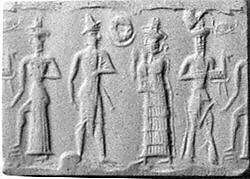 Cylinder seal, Hematite, Babylonian 