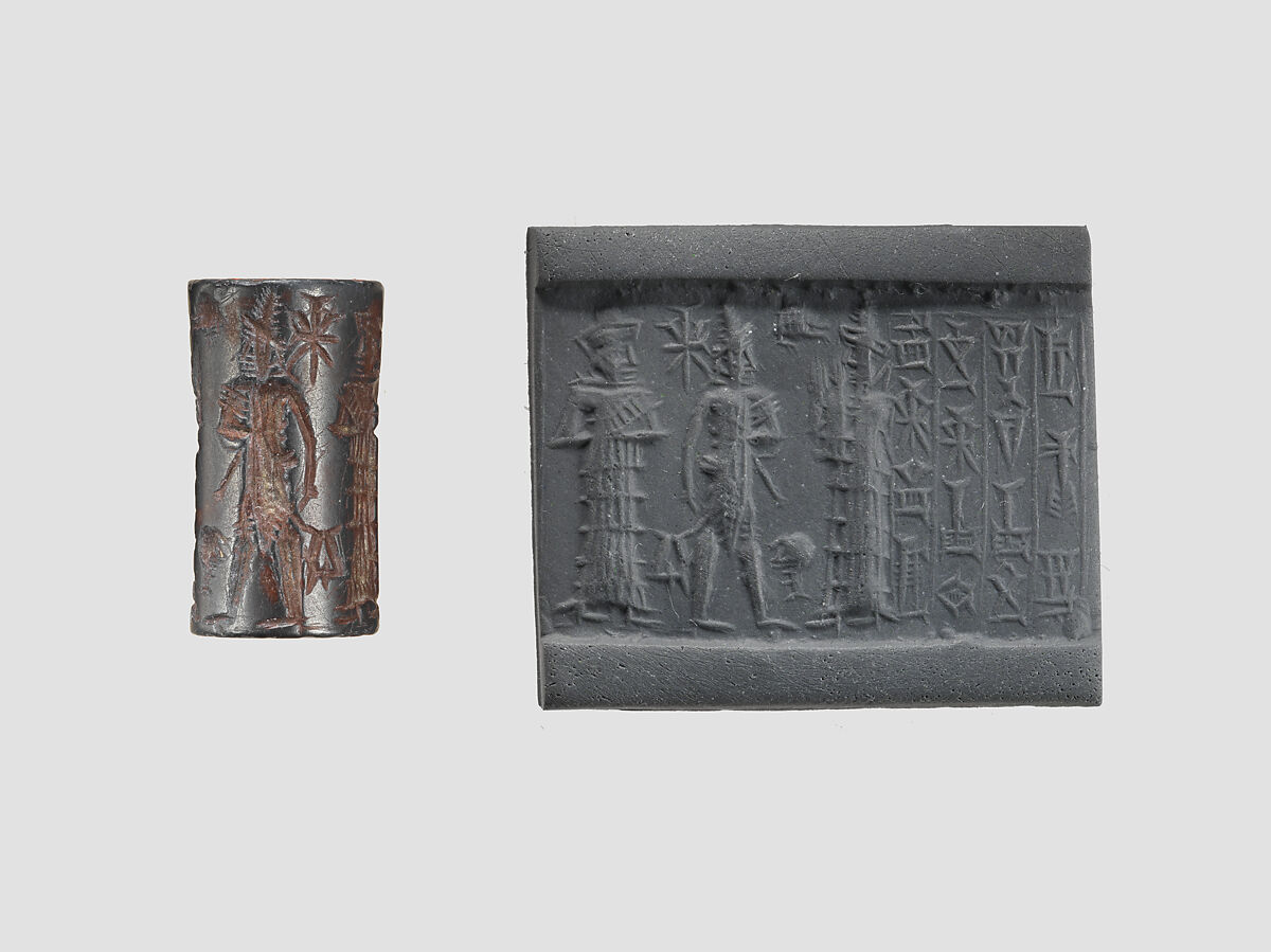 Cylinder seal, Hematite, Babylonian 