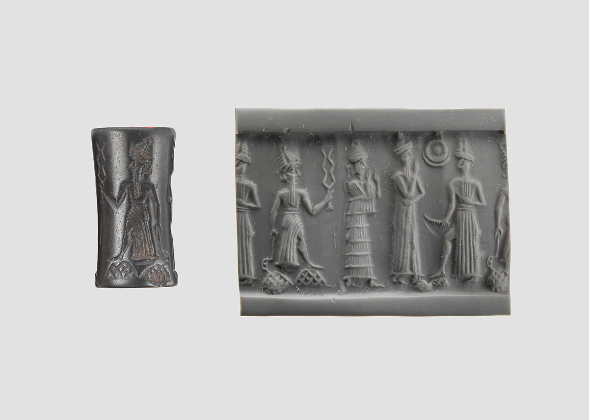 Cylinder seal, Hematite, Babylonian 