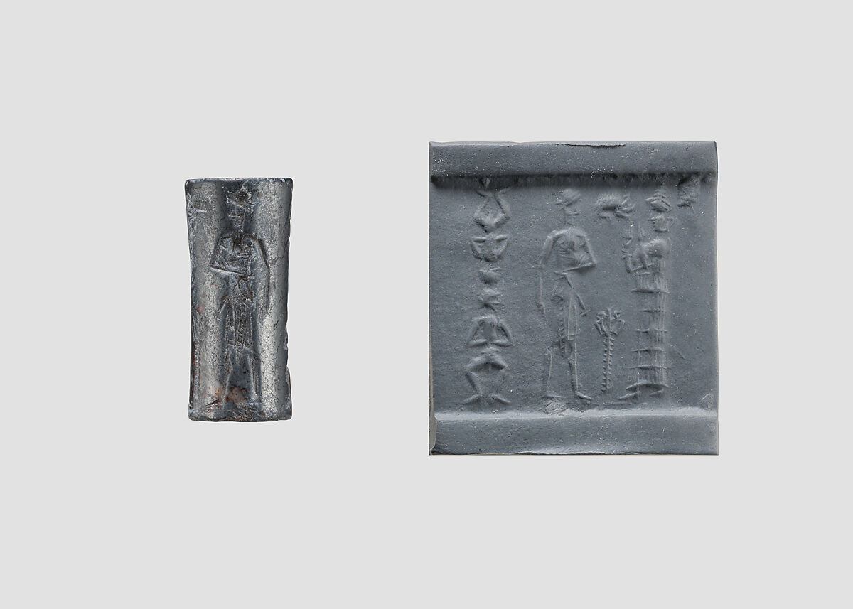 Cylinder seal, Hematite, Babylonian 