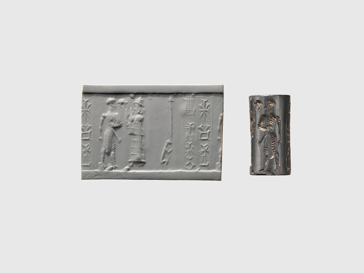 Cylinder seal, Hematite, Babylonian 