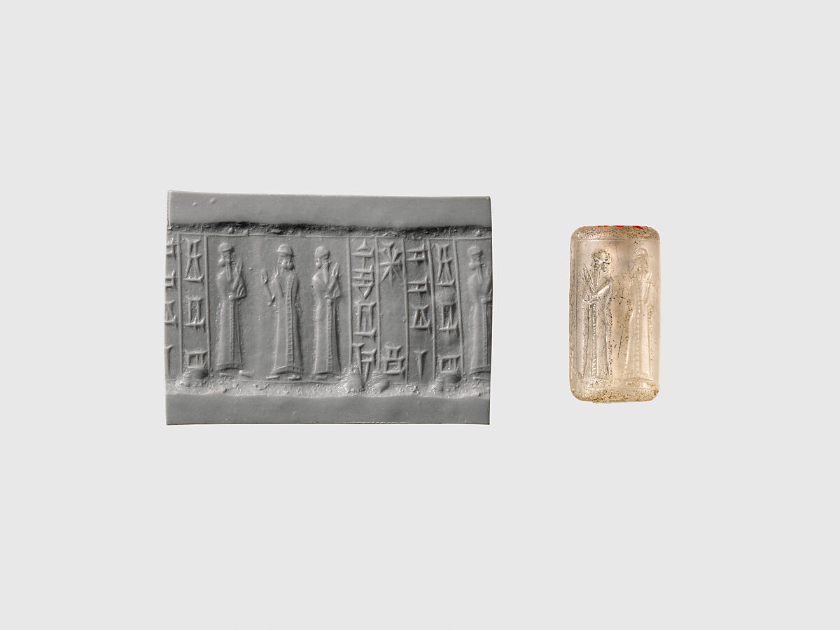 Cylinder seal, Rock crystal, Babylonian 