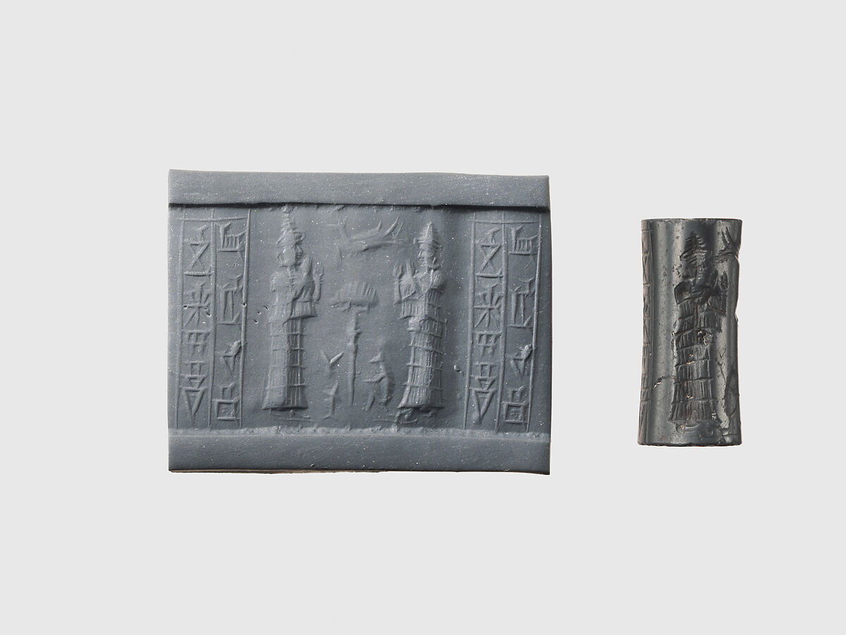 Cylinder seal, Hematite, Babylonian 