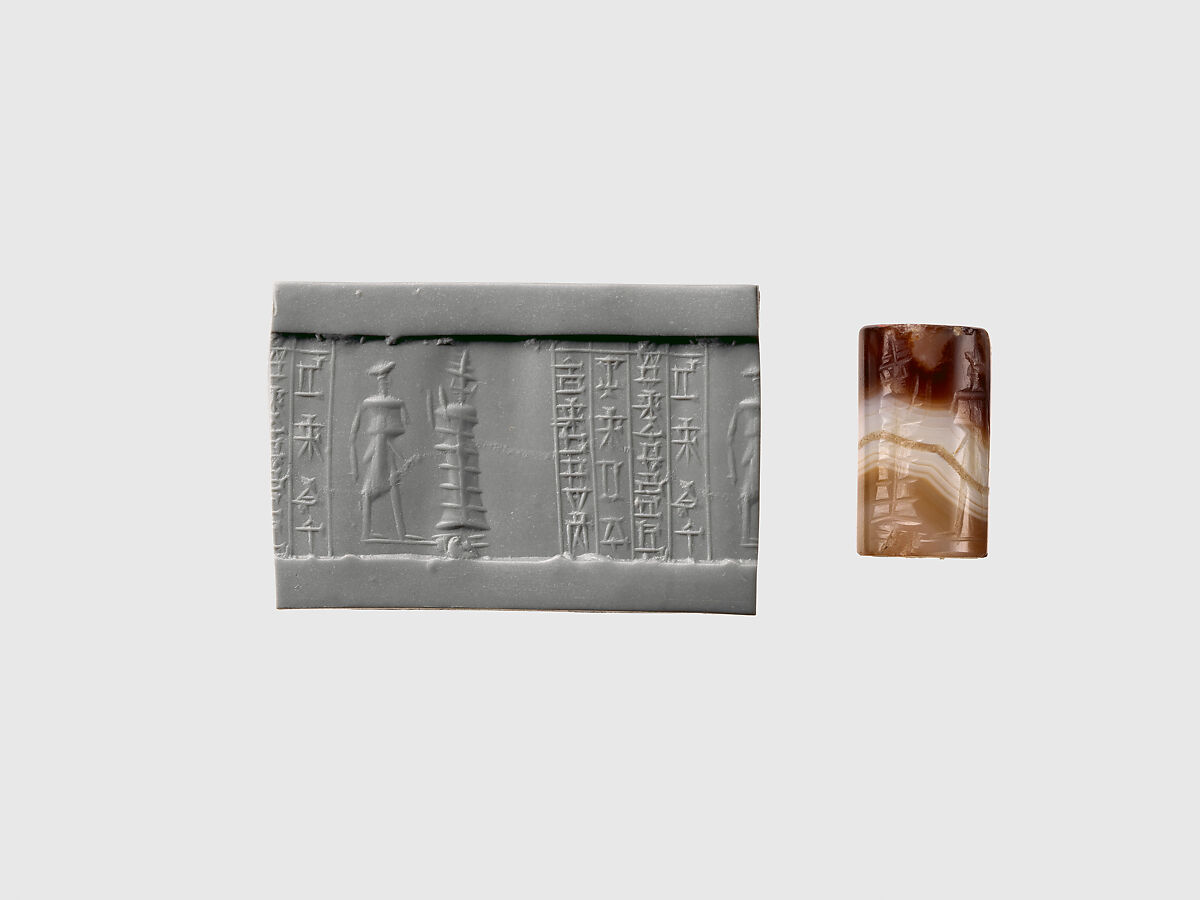 Cylinder seal, Agate, Babylonian 