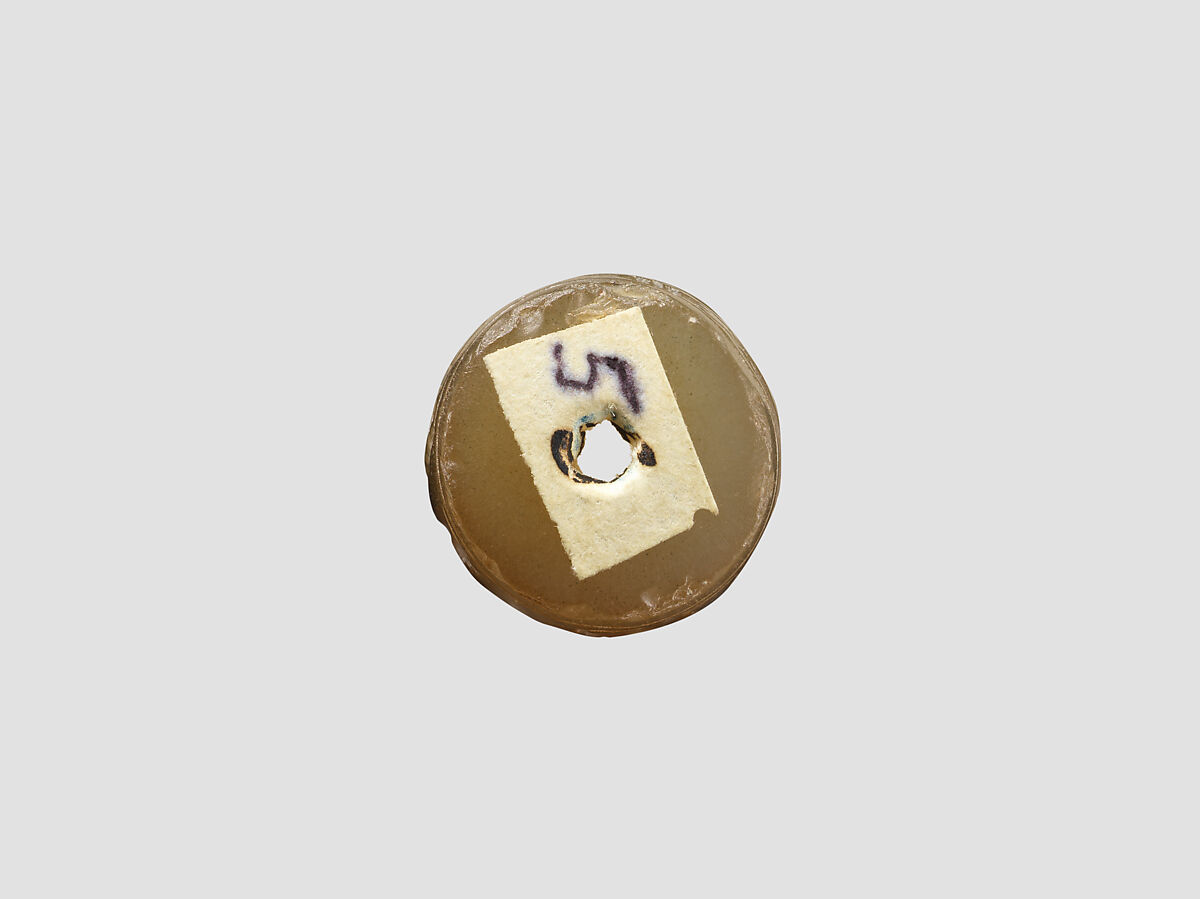 Cylinder seal with cultic scene, Brown Chalcedony (Quartz), Assyrian