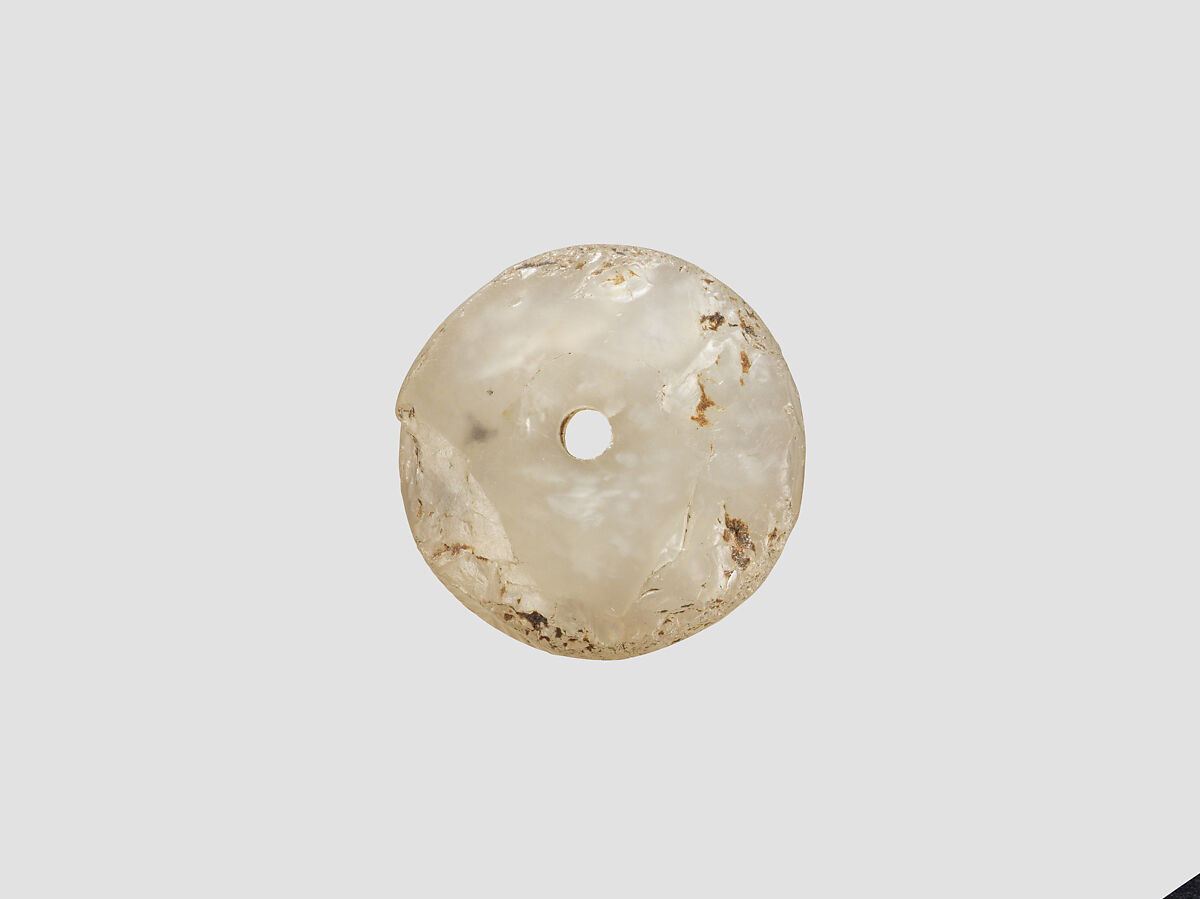 Cylinder seal with mythological contest scene, Flawed neutral Chalcedony (Quartz), Babylonian