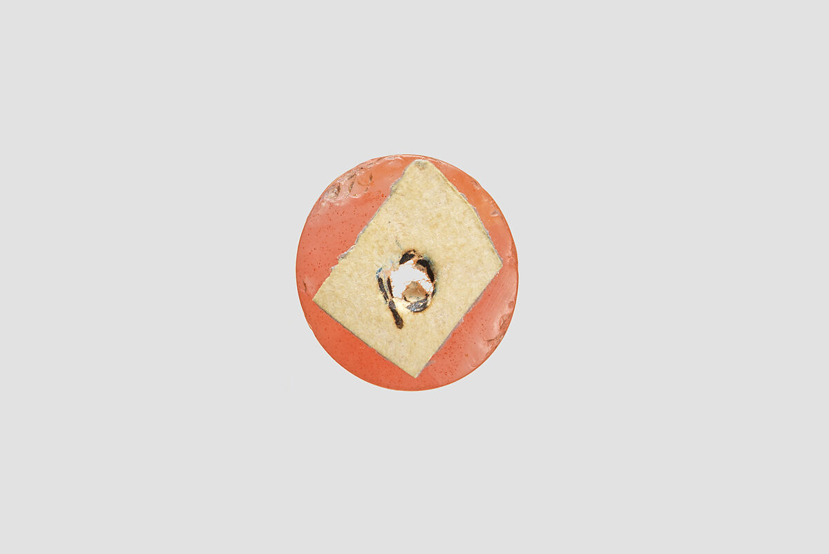 Cylinder seal with cultic scene, Veined orange Carnelian (Quartz), Assyrian