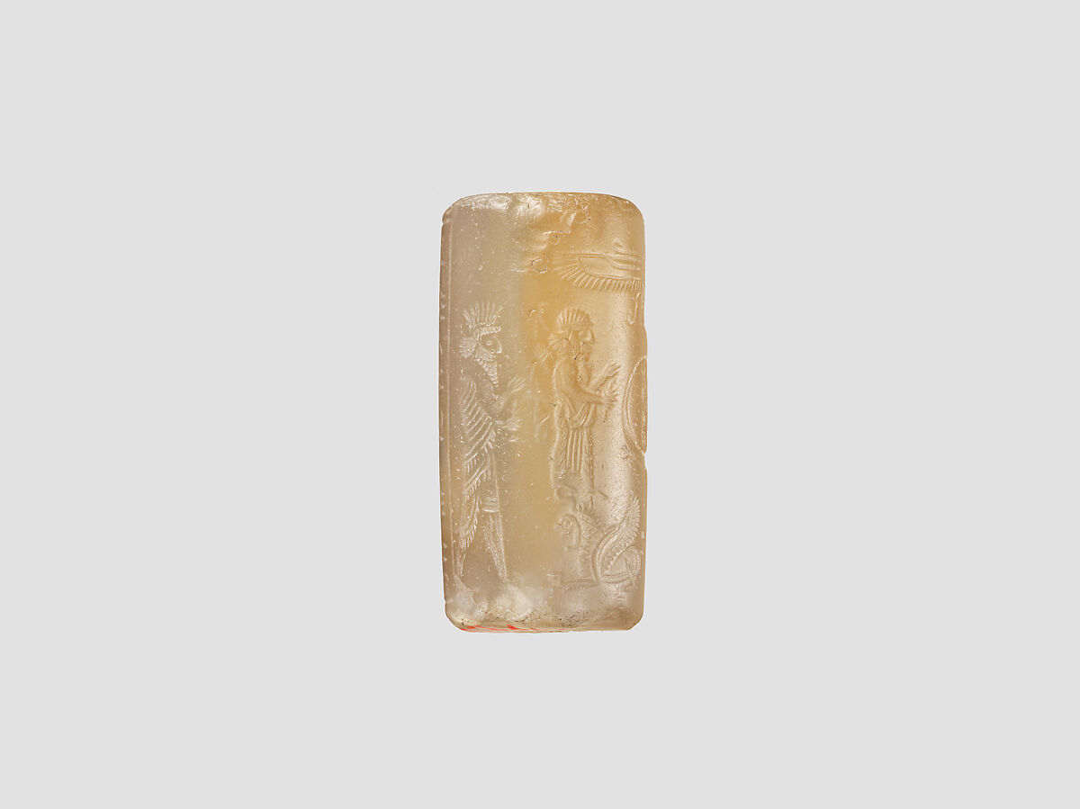 Cylinder seal, Chalcedony, Achaemenid