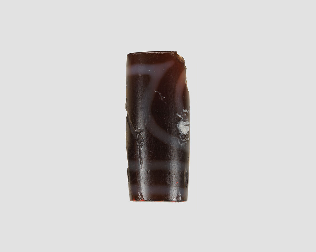 Cylinder seal, Stone, brown and white, Achaemenid