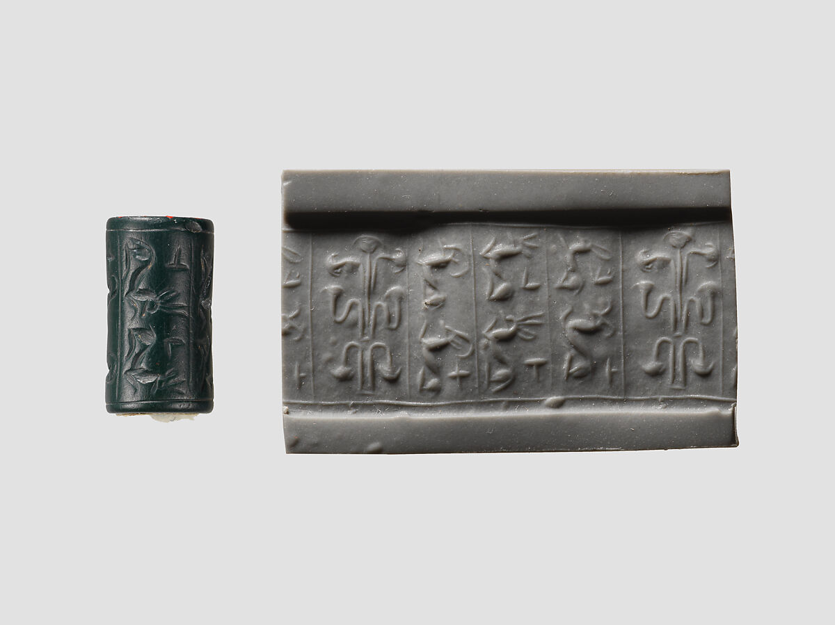 Cylinder seal, Jasper, green 