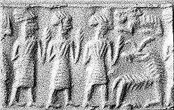 Cylinder seal, Hematite, Old Assyrian Trading Colony 