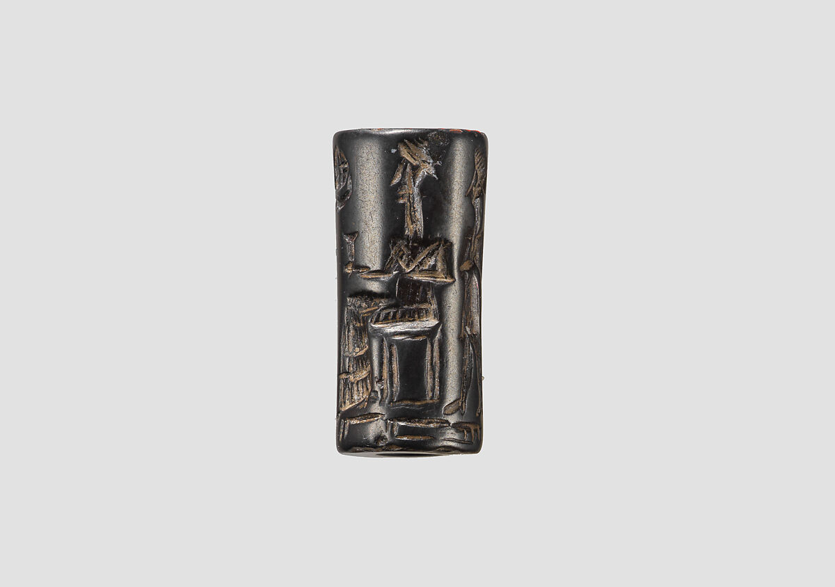 Cylinder seal, Hematite, Old Assyrian Trading Colony