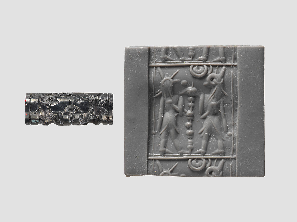 Cylinder seal, Hematite, Cypriot (?) 