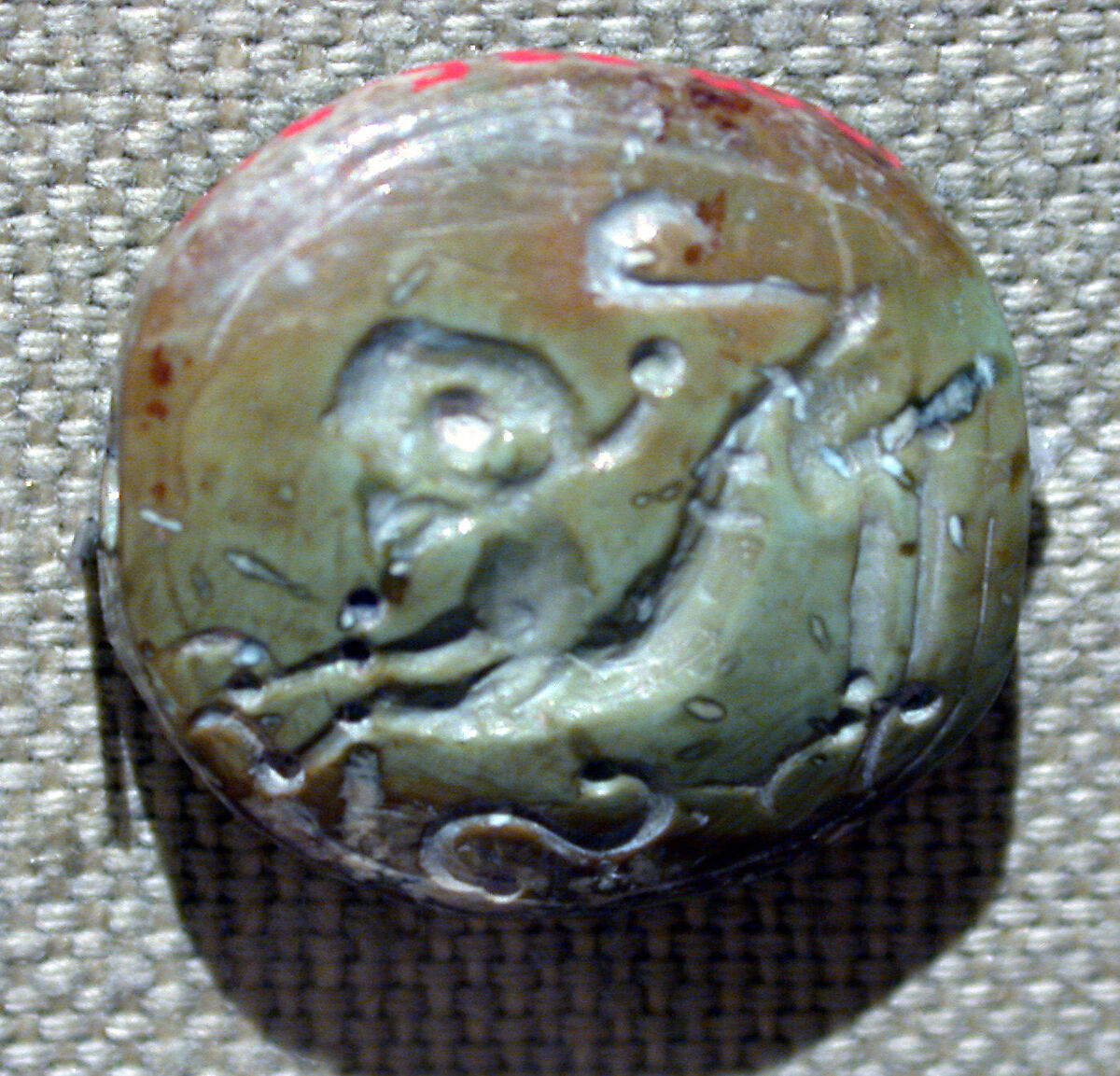Stamp seal: lion and horned animal, Hematite, Cypriot 