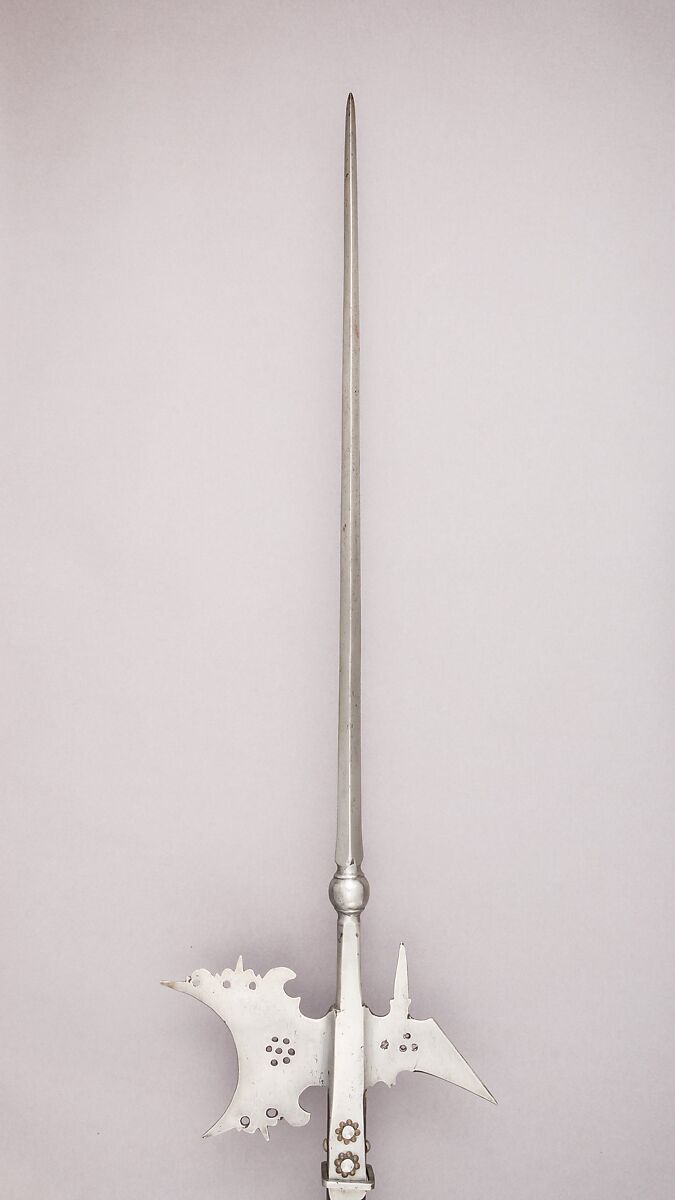 Halberd, Steel, wood, copper alloy, Flemish