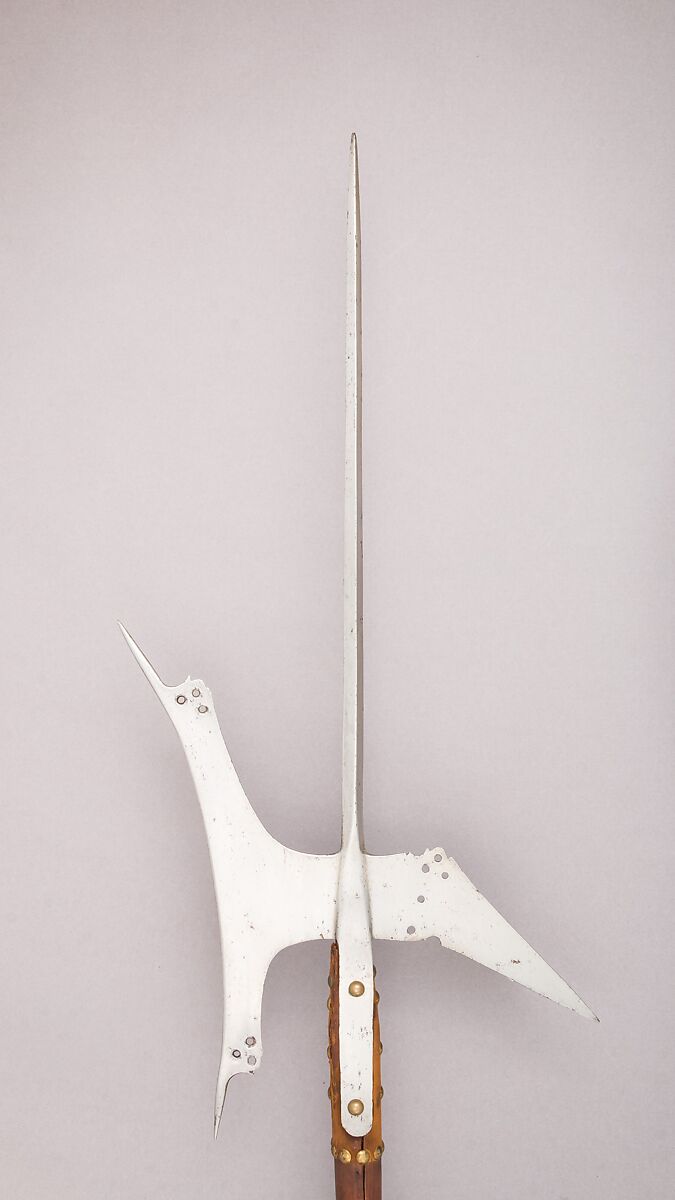 Halberd, Steel, wood (pine), textile (velvet), brass, Italian, Venice