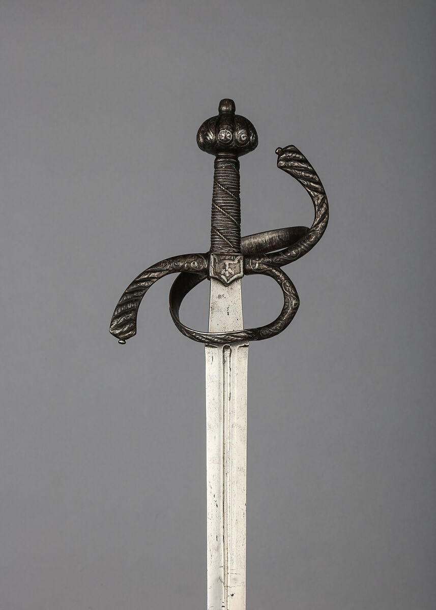 Rapier, Steel, silver, possibly French