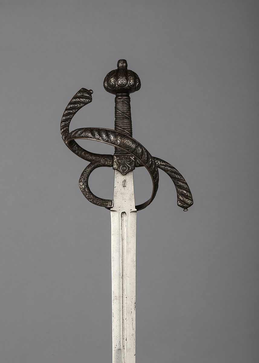 Rapier, Steel, silver, possibly French 