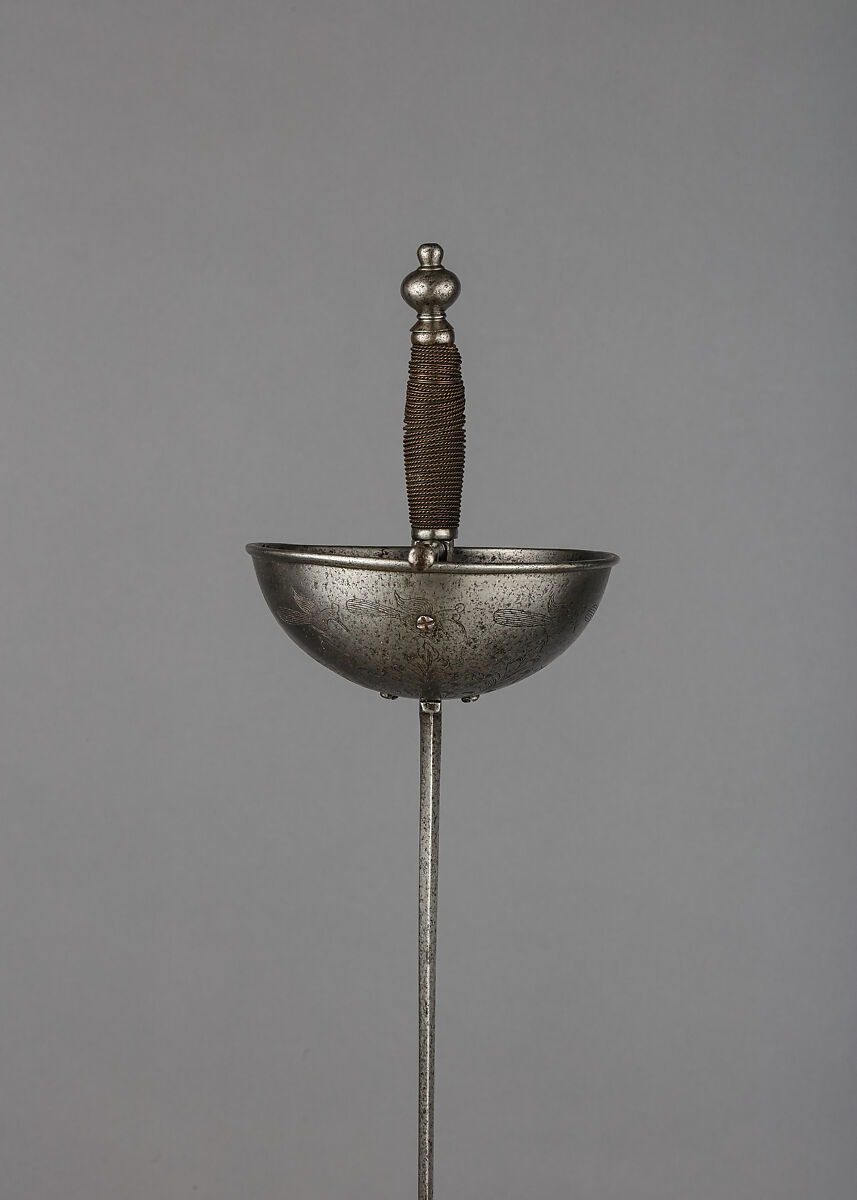 Cup-Hilted Rapier, Steel, copper, Spanish