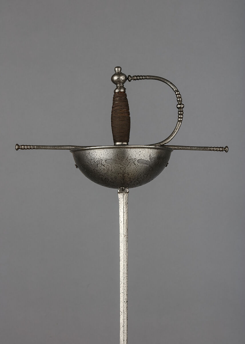 Cup-Hilted Rapier, Steel, copper, Spanish