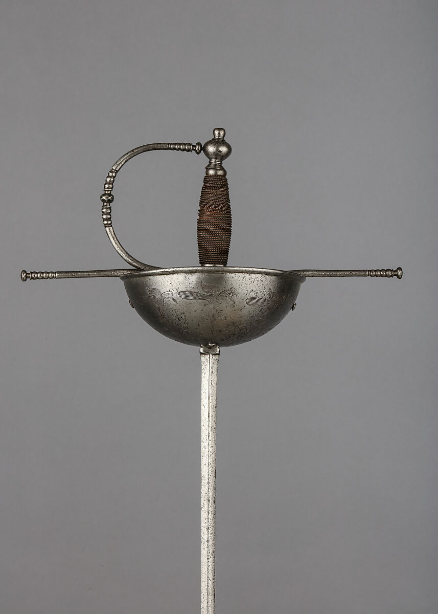 Cup-Hilted Rapier, Steel, copper, Spanish 