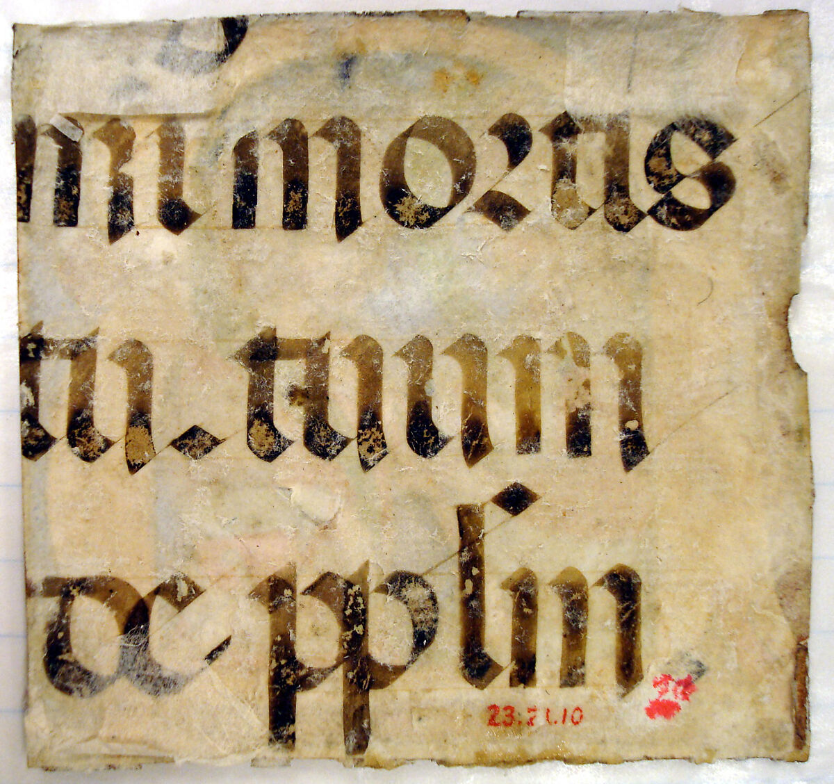Manuscript Leaf Cutting showing an Illuminated Initial R with St. Protasius and St. Gervasius, Olivetan Master (Italian, active Milan, ca. 1425–ca. 1450), Tempera, gold, and ink on parchment, Italian