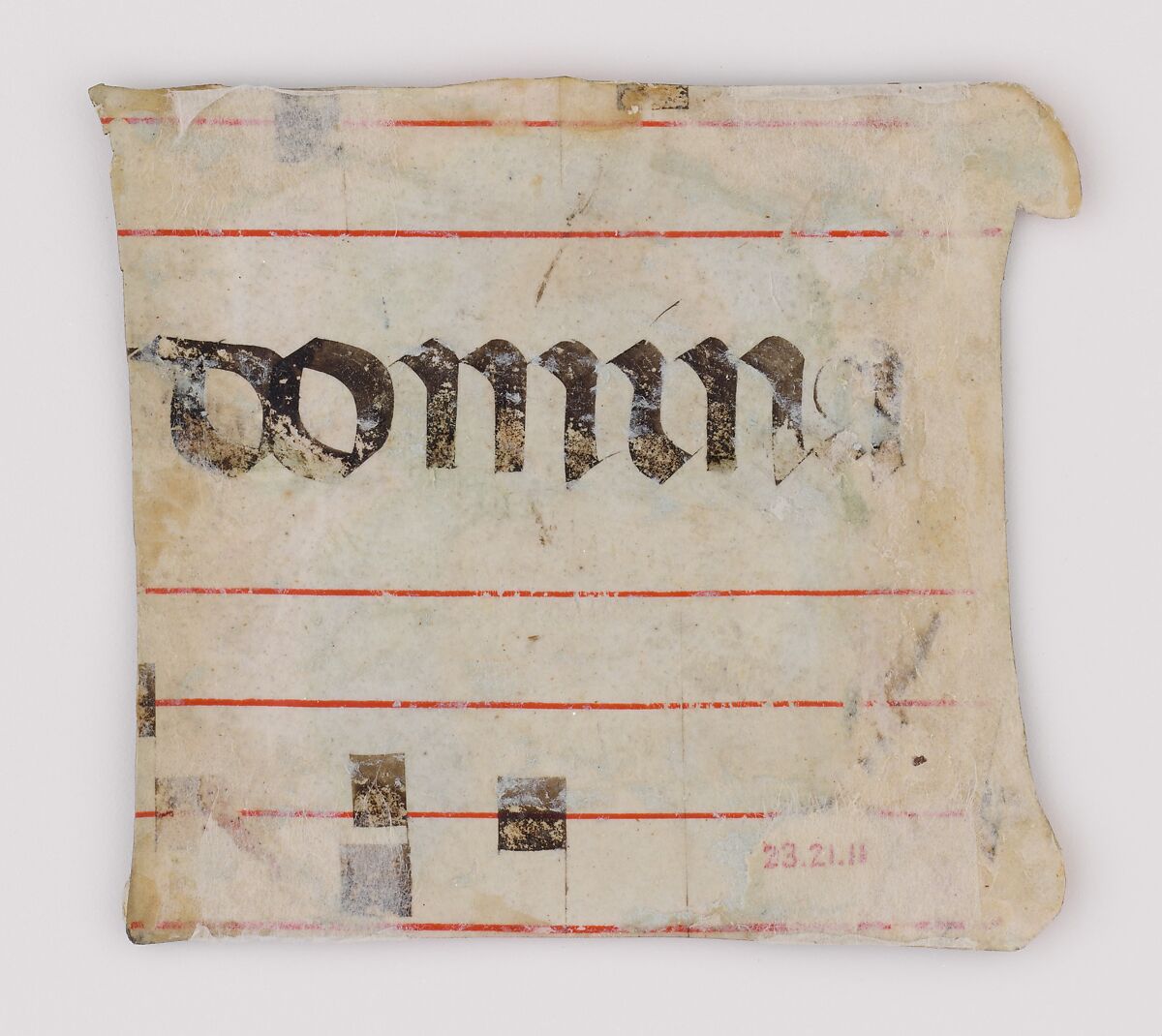 Manuscript Leaf Cutting from a Choir Book with an Illuminated Initial B and the Archangel Michael, Tempera, gold, silver, ink on parchment, Italian