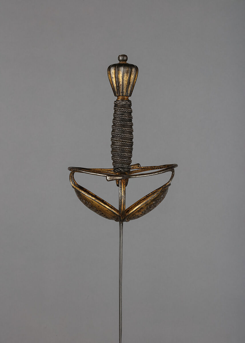 Sword, Steel, gold, blade, German; hilt, possibly Flemish