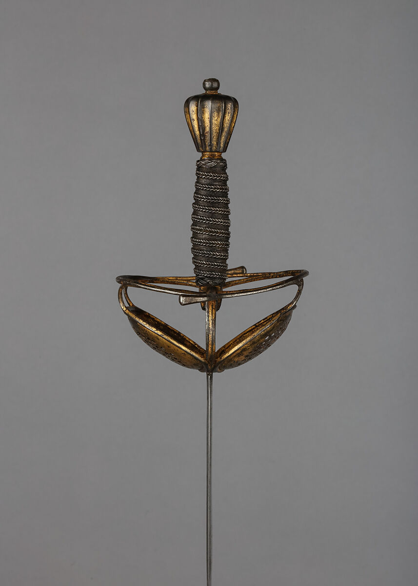 Sword, Steel, gold, blade, German; hilt, possibly Flemish