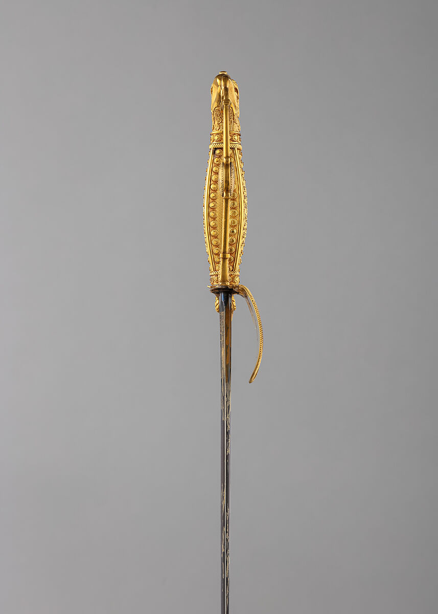 Sword and Scabbard Presented to Captain Samuel Chester Reid (1783–1861), John Targee (American, ca. 1774–1850), Gold, brass, steel, American, New York