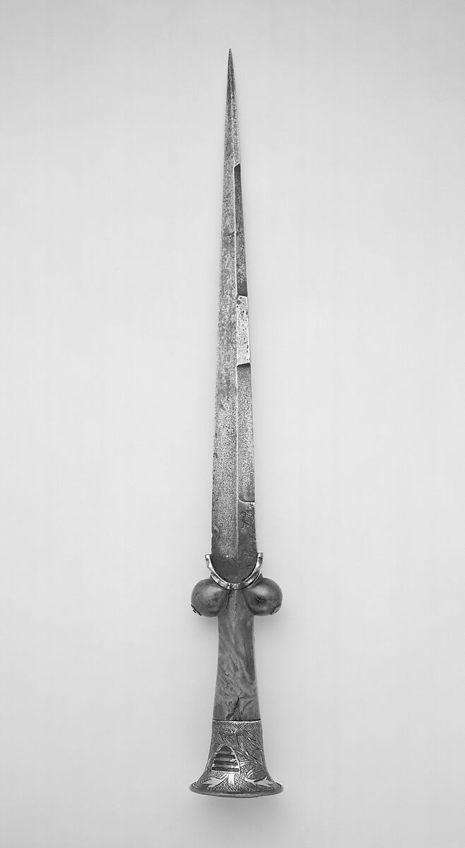 Kidney Dagger in Gothic Style, Henri Husson (French, 1851–1914), Steel, wood (walnut), copper, black enamel, French