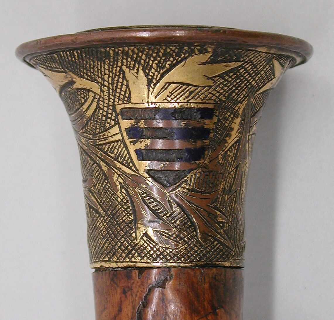 Kidney Dagger in Gothic Style, Henri Husson (French, 1851–1914), Steel, wood (walnut), copper, black enamel, French